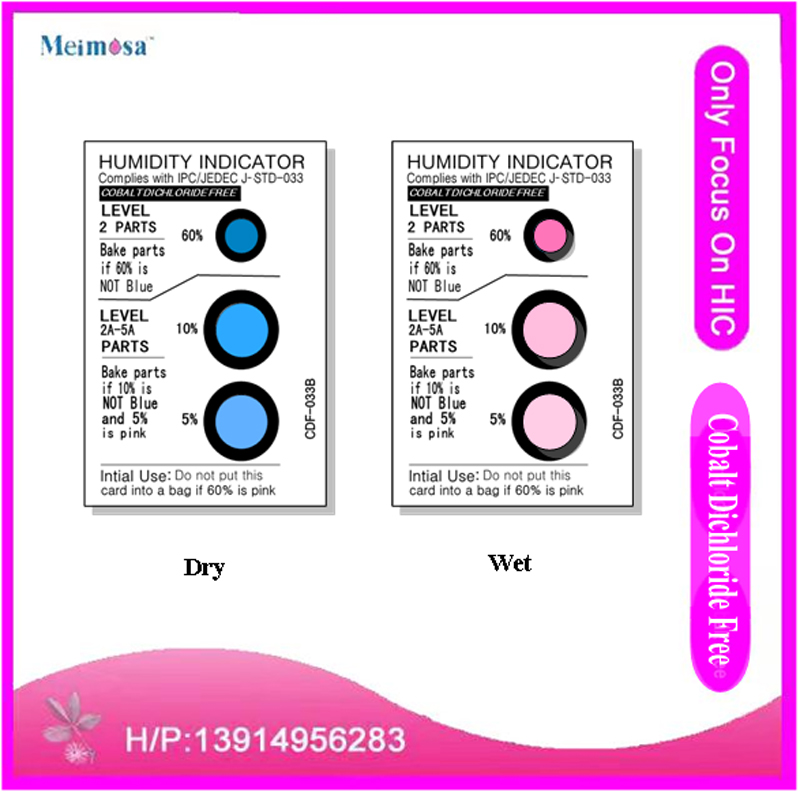 Cobalt Dichloride Free Humidity Indicator Cards